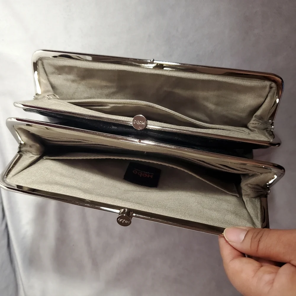 Hobo Lauren Clutch Wallet Multi Patch Leather